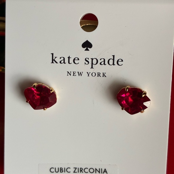 Kate Spade Ruby Red Heart Earrings - Picture 2 of 5
